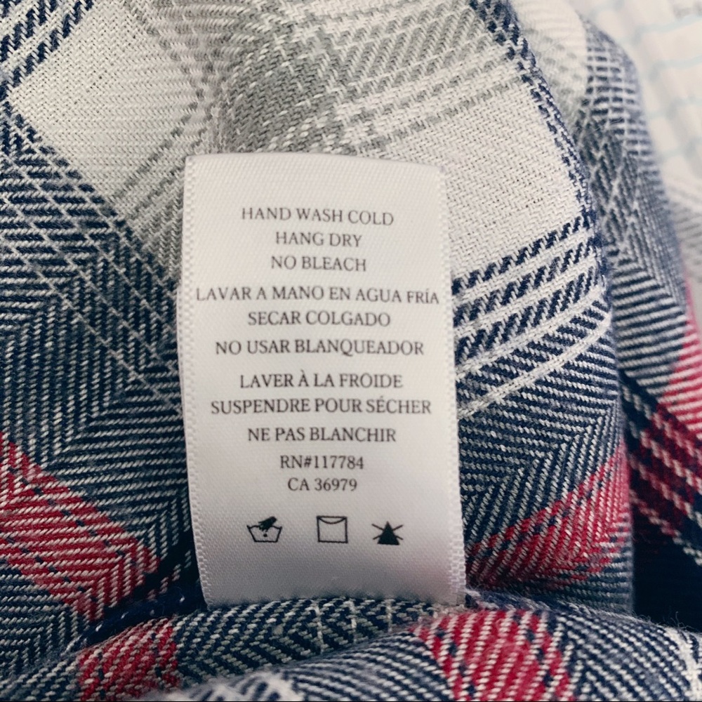 Rails Blue, Red and White Plaid Flannel Shirt XS - Picture 6 of 8